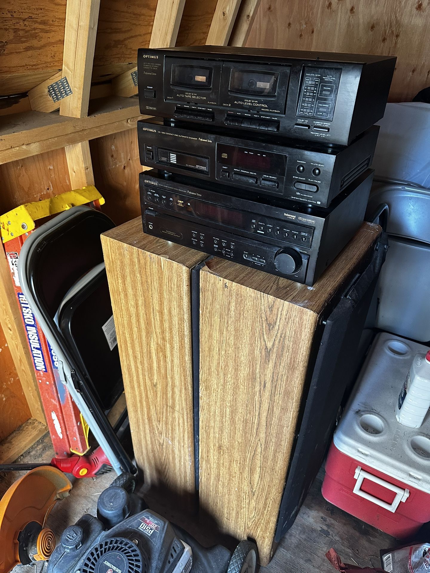Optimus cd-7250 A/V multi channel receiver /stereo cassette deck / 6 CD automatic changer deck
