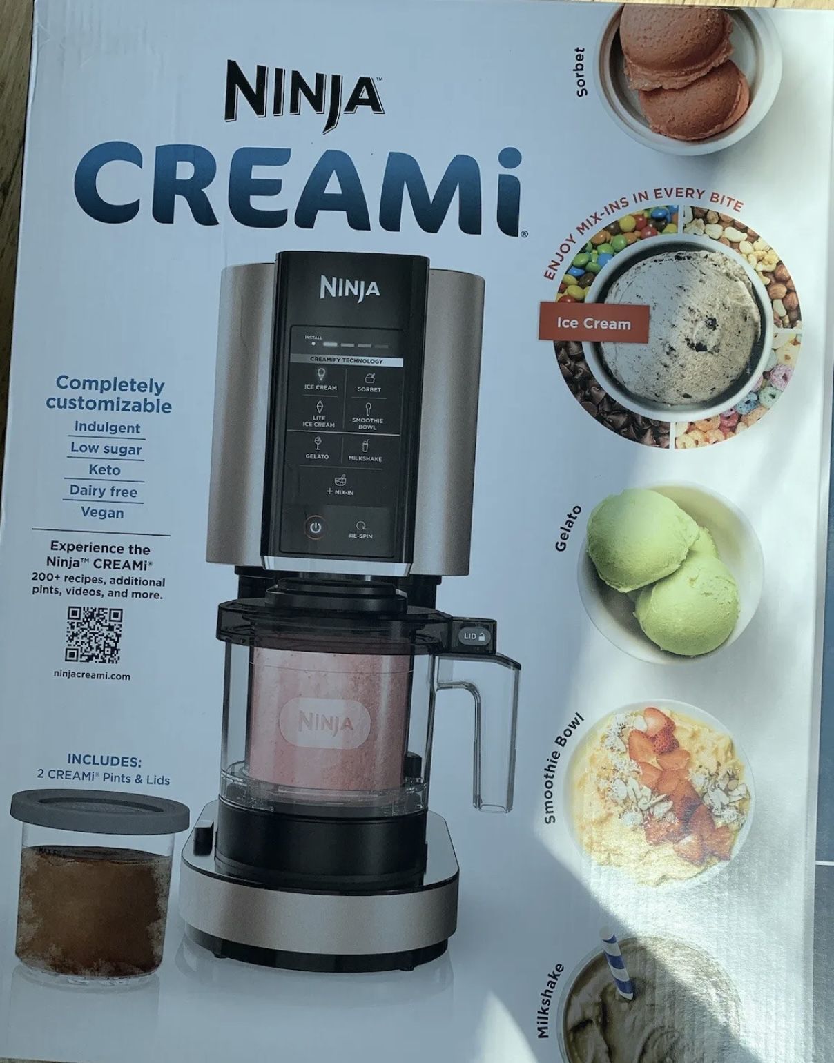Ninja Creami NC301RD, máquina para hacer helado, gelato, malteada, sorbetes  y batidos, 7 programas de un solo toque, plateado