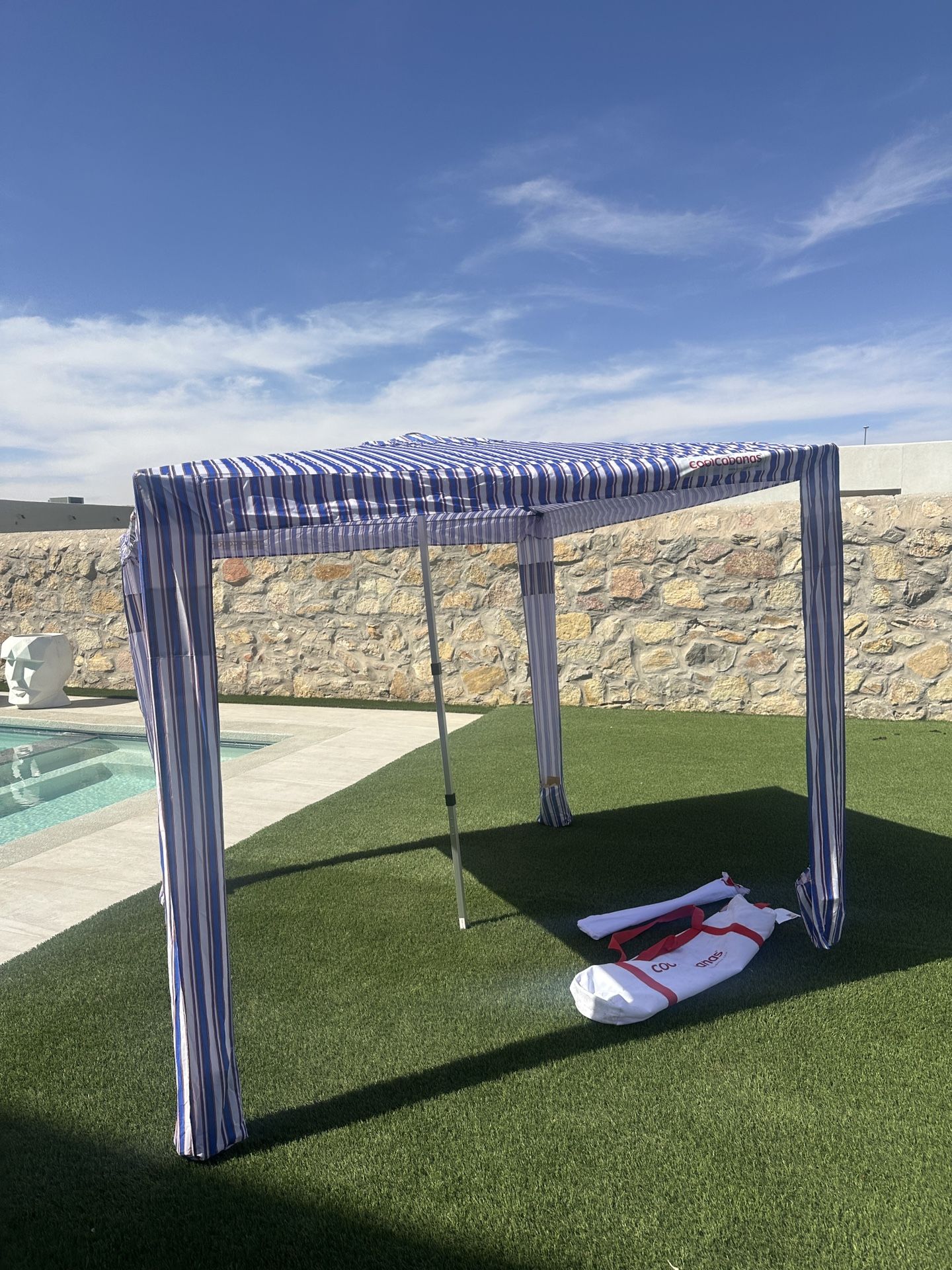 CoolCabana Beach Shade Tent Easy Setup, UPF 50+ Protection, Large & Medium Sizes, Compact Wind Resistant Portable Beach Cabana for Camp Family Park