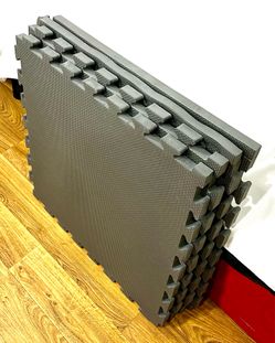 ProsourceFit 1" Extra Thick Interlocking Gym Floor Mats (~170 Sq Ft, 42 Tiles) + 32 Gorilla Grip Rug Gripper Pads