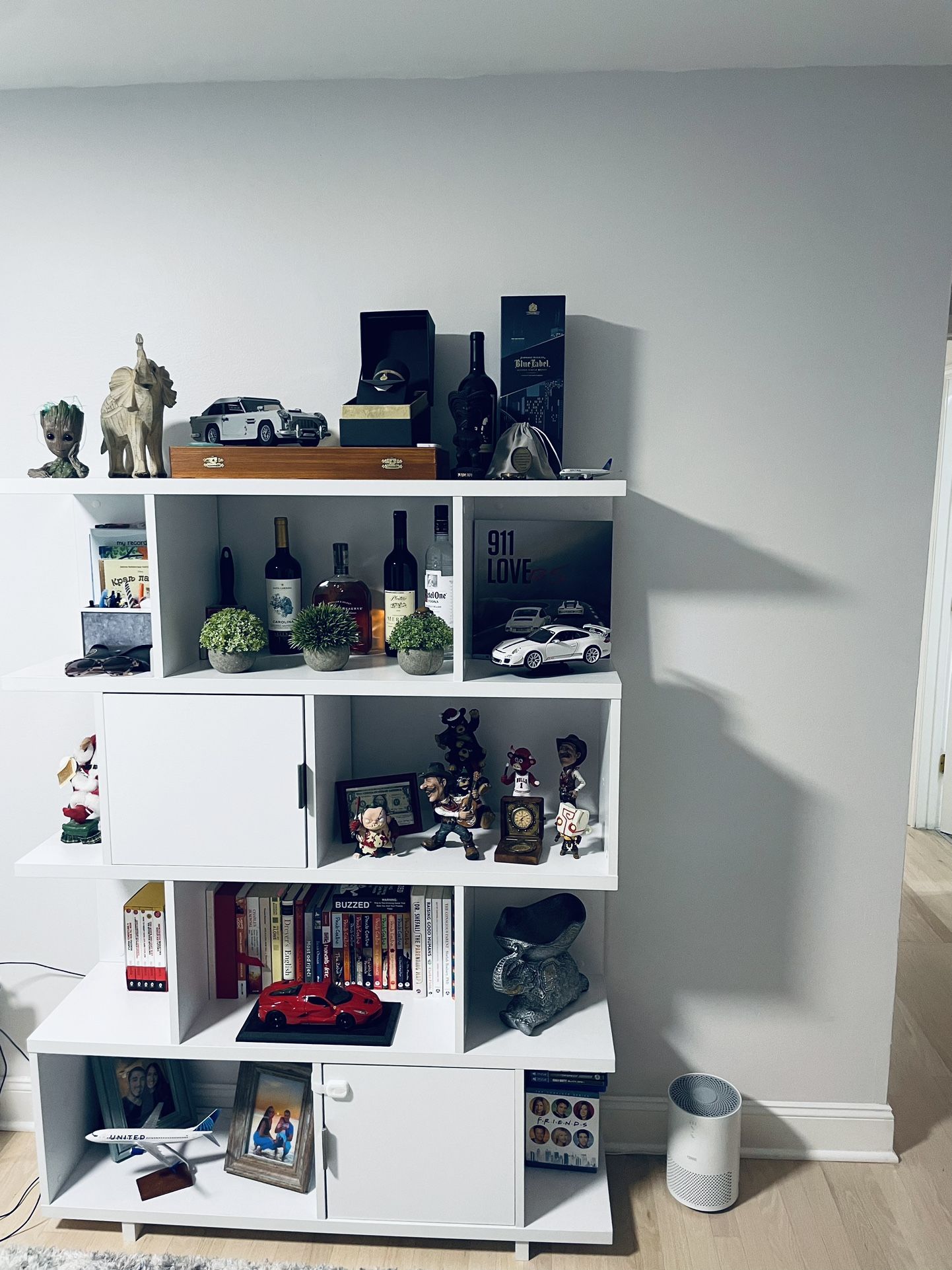 White Shelf, Book Shelf, Shelf With Cabinets, Bookcase