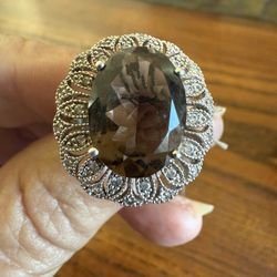 Vintage Sterling Silver Quartz Ring