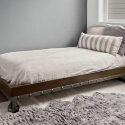 Twin Bed Frame With Wooden Slats