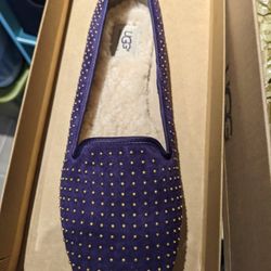 UGG Brand Size 10 Studded Purple Suede Flats