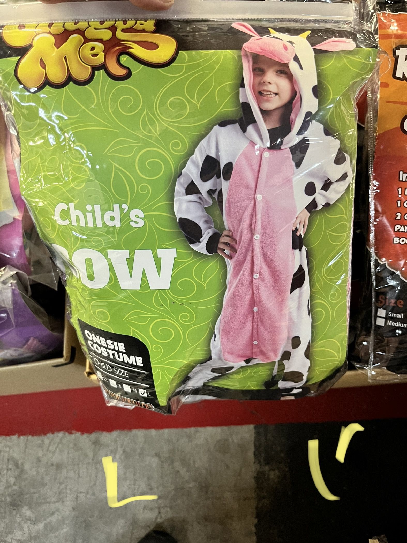 Child’s Cow Costume Large, Pajama, Halloween Or Play
