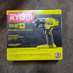 

RYOBI

3 SPEED

ONE+

18V 3-SPEED 1/2 in. IMPACT WRENCH

RYOBI

IN

300 ft.lbs. TORQUE

3-SPEED SELECTOR SWITCH
