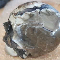 Hand Carved Volcano Agate Skull