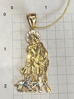 14k Saint Lazarus (San Lázaro) religious pendant 6.8g 4.4dwt