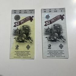 2x 85th Rose Bowl Ticket Stubs - January 1, 1999 - Wisconsin Vs UCLA