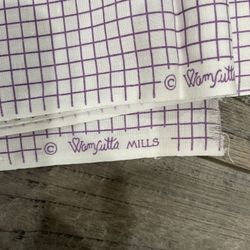 Purple And White Fabric Remnant 