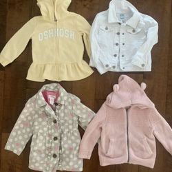 Toddler Baby Girl 4 Piece Jacket Zip Up Hoodie Sweater Lot 2T