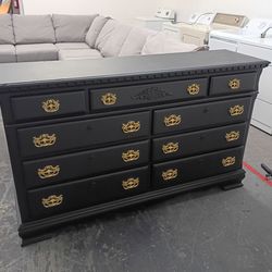 Black large 9 drawer dresser