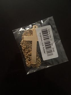 Gold plated necklace cross