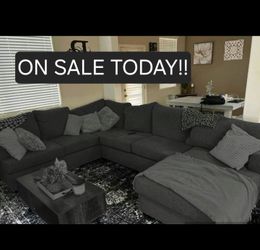 Gray Sectional Couch Sofa with Chaise