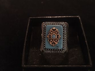 925 turquoise men’s square ring