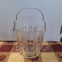1950's ANCHOR HOCKING STIPPLED STRIPES ICE BUCKET