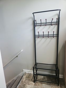 Coat rack with shoe rack