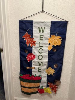 Vintage Applique Fall Welcome Banner