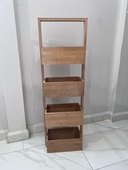 Home Decor with brown make up and shelves
