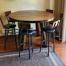 High Dining Table +6 Chairs/stools