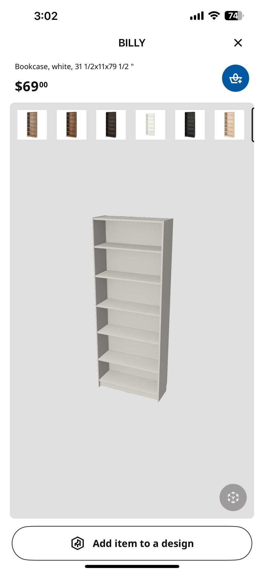 BILLY Bookcase, white, 31 1/2x11X79 1/2