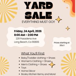 Yard sale 4/24