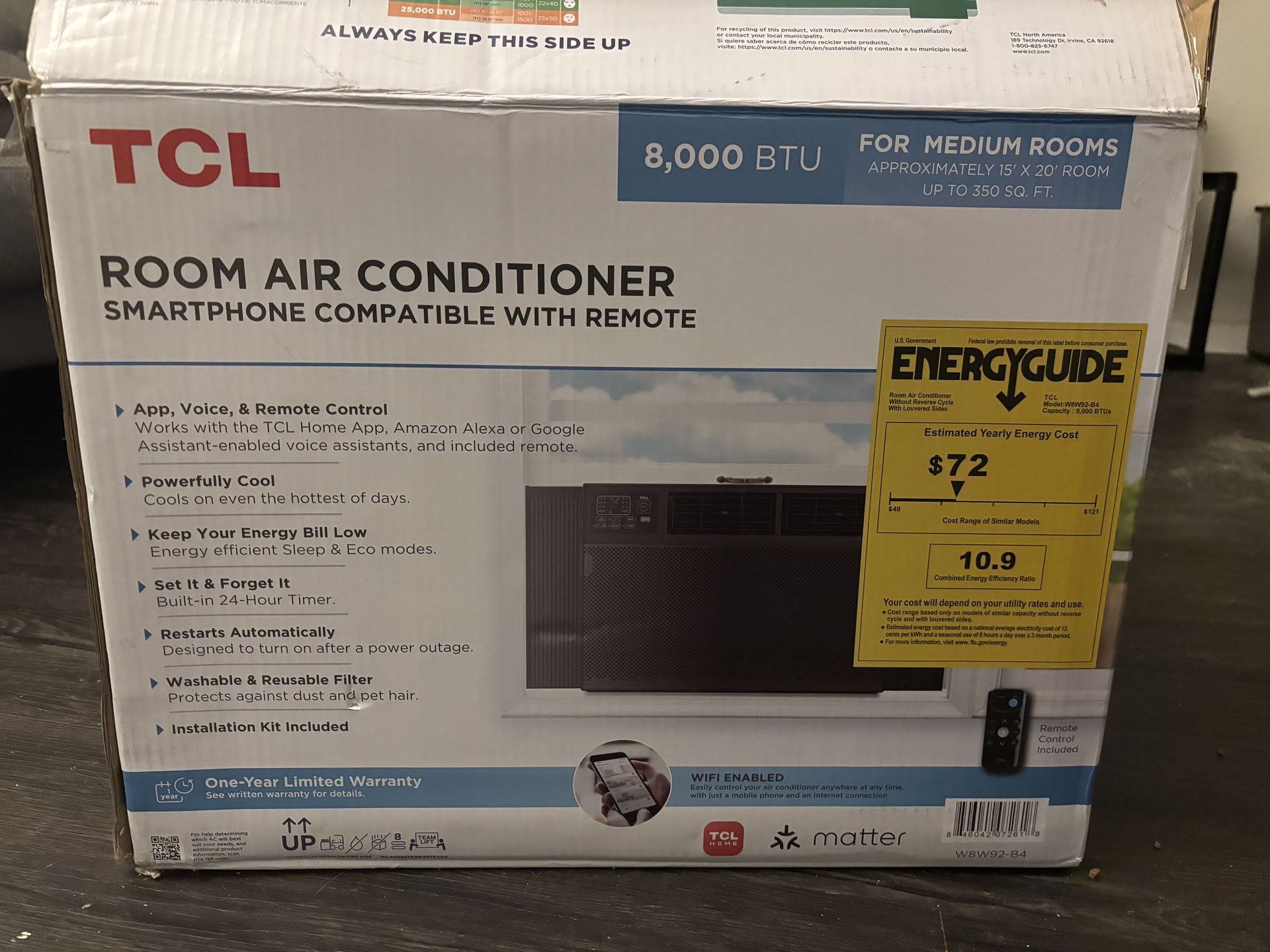 TCL 8,000 BTU Room Smart Air Conditioner