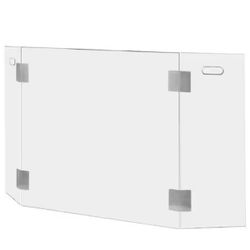 47-3/4 in. W 3-Panel Tempered Glass Fireplace Fence Screen Flame Guard with Side Handles 95142 barton