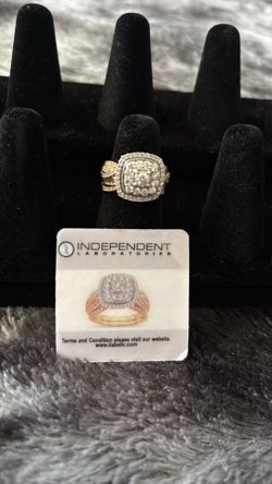 10k gold lab grown diamond ring set size 6