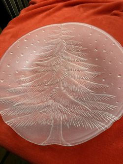 Glass Holiday Serving Platter 