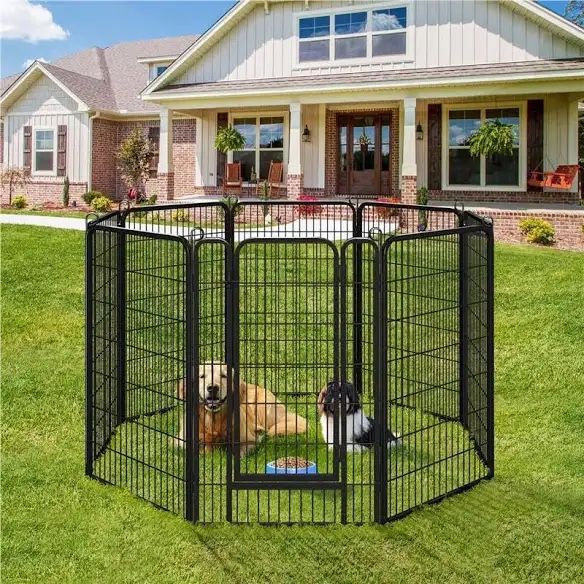 Dog Playpen Outdoor, 40 inch 8 Panels Dog Pen Indoor Heavy Duty Puppy Exercise Pen Metal Pet Fence for RV Camping/Yard/Garden