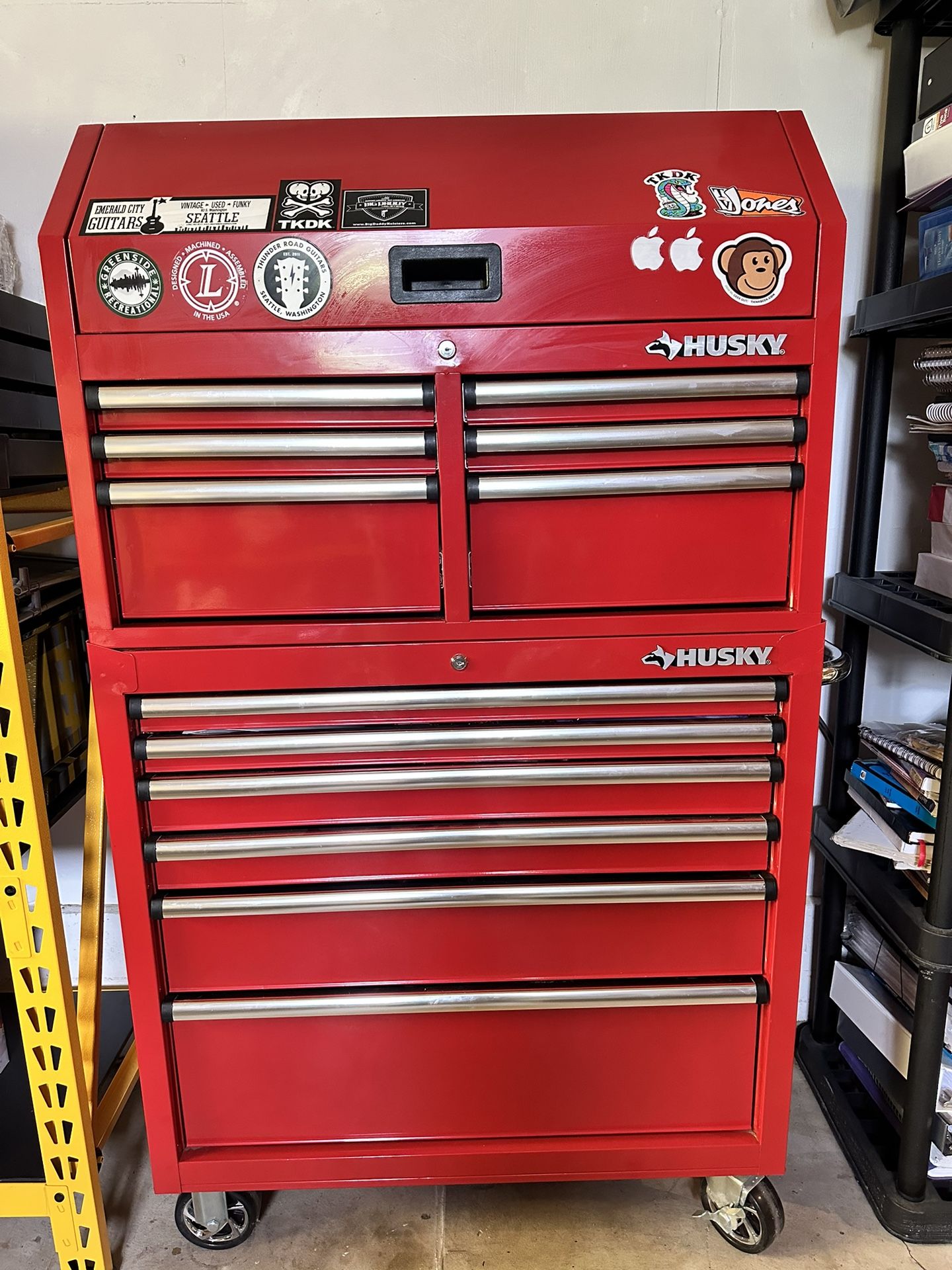 Tool Storage 27 in. W x 18 in. D Standard Duty Red Rolling Tool Chest Combo