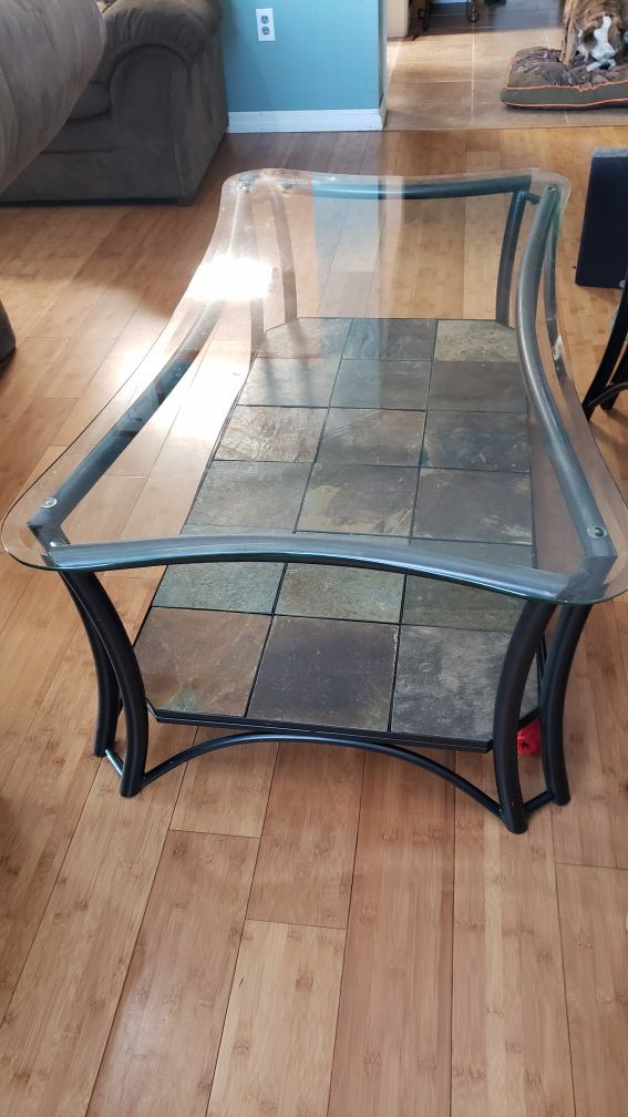 Coffee Table and End Table Glass Tile