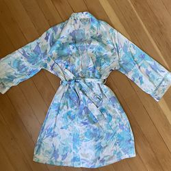 Women Satin floral robe S/M