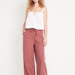High-Waisted Poplin Super Wide-Leg Pants