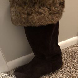 Women’s Tall Brown Suede Boots Size 8