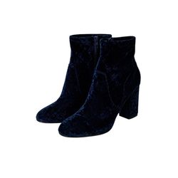 Velvet Ankle Boots Size 7 Navy