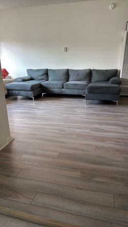 ***Weekend Special***Casa Andrea Milano Modern Large Velvet Fabric U-Shape Sectional Sofa, Double Extra Wide Chaise Lounge Couch