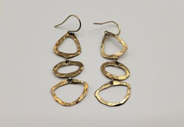 Asymmetrical Oval 925 Dangle Earrings