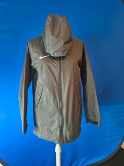 Kids Large Black Nike Windbreaker Zip Up Jacket (Size L)
