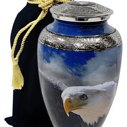 New Bald Eagle Brass Cremation Urn – Adult Size 
