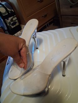 Light up blue clear dancer heels