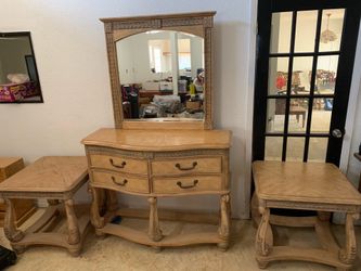 Used Vanity and Side Table Matching Set