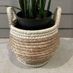 Beautifully Made Woven Basket | Large | Artisan Crafted | Excellent Quality | Stylish, Contemporary Planter For Large Plants