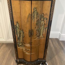 Hand Painted Cabinet With Interior Shelves 