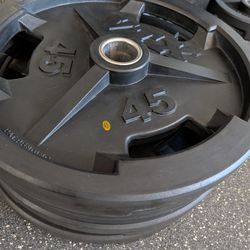 Weights  Troy VTX  4x 45Lbs  Olympic Rubber Coated   READ BELOW 