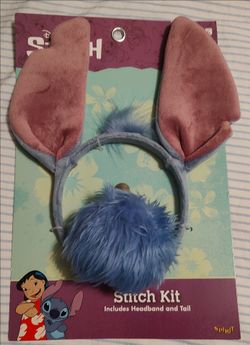 Girls Stitch Halloween headband and tail