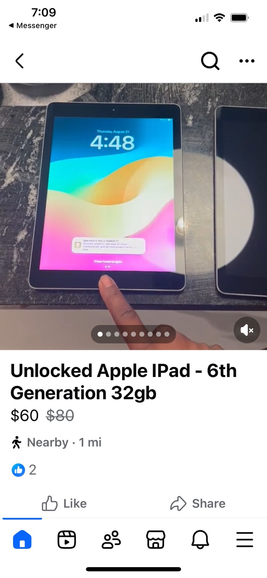 Unlocked 32 GB iPad (6th Generation)