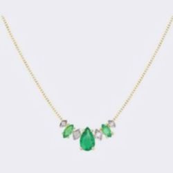 Emerald and Diamonds Gold Necklace