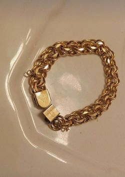 12k (GF)Jacoby Bender (JB) double curb link bracelet,